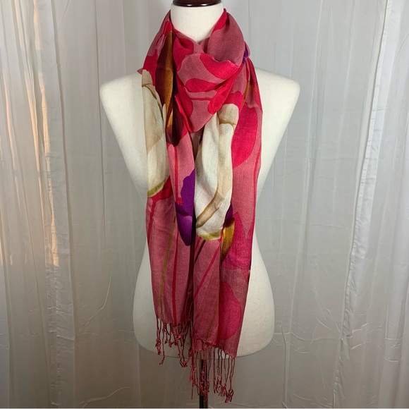 Robin Ruth Tulip Scarf Fuchsia Purple‎ Pink White Green Maroon Brand New - Picture 1 of 9